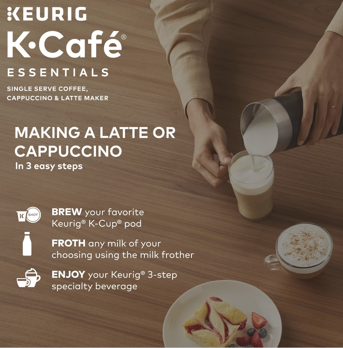 Keurig K-Cafe Single-Serve K-Cup Coffee Maker, Latte Maker and