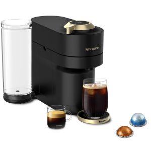 LIMITED EDITION Nespresso Vertuo POP+ DELUXE Coffee and Espresso Maker by Breville, Matte Black Gold