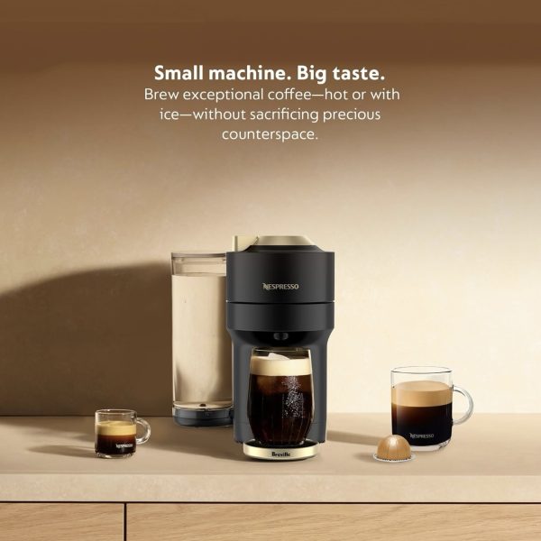 LIMITED EDITION Nespresso Vertuo POP+ DELUXE Coffee and Espresso Maker by Breville, Matte Black Gold - Image 6