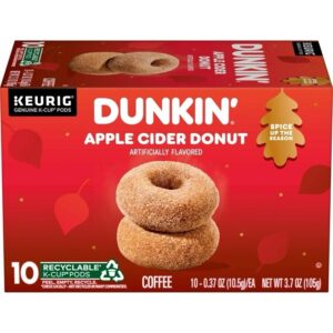 DUNKIN’ Apple Cider Donut, Single Serve K-Cup Pods, 10 Count Box LIMITED EDITION