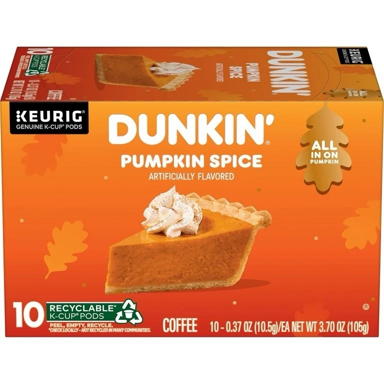 DUNKIN’ Pumpkin Spice, Single Serve K-Cup Pods, 10 Count Box LIMITED EDITION