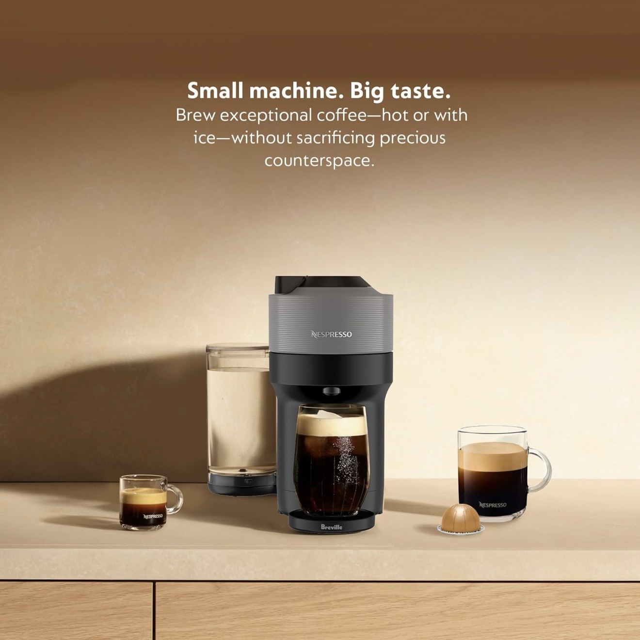 Nespresso Vertuo POP+ Coffee and Espresso Maker by Breville, Dark Grey - Image 5