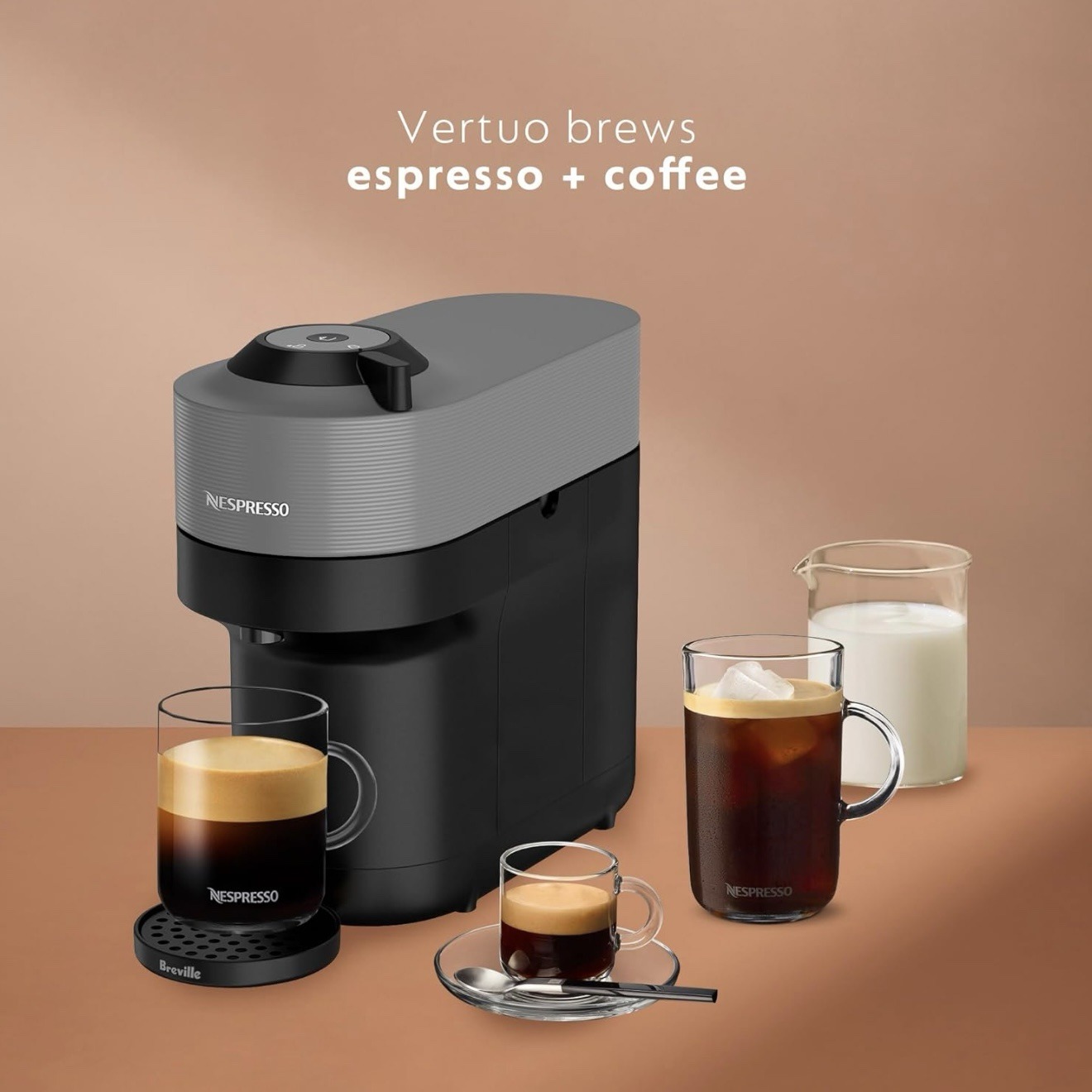 Nespresso Vertuo POP+ Coffee and Espresso Maker by Breville, Dark Grey - Image 4