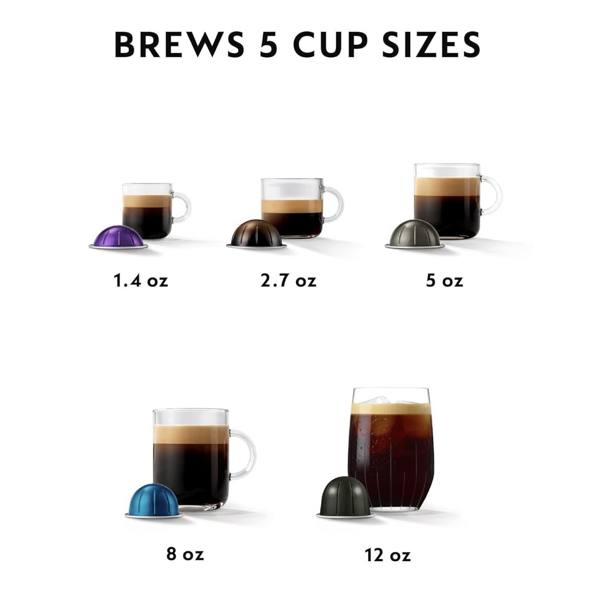 Nespresso Vertuo POP+ Coffee and Espresso Maker by Breville, Dark Grey - Image 6