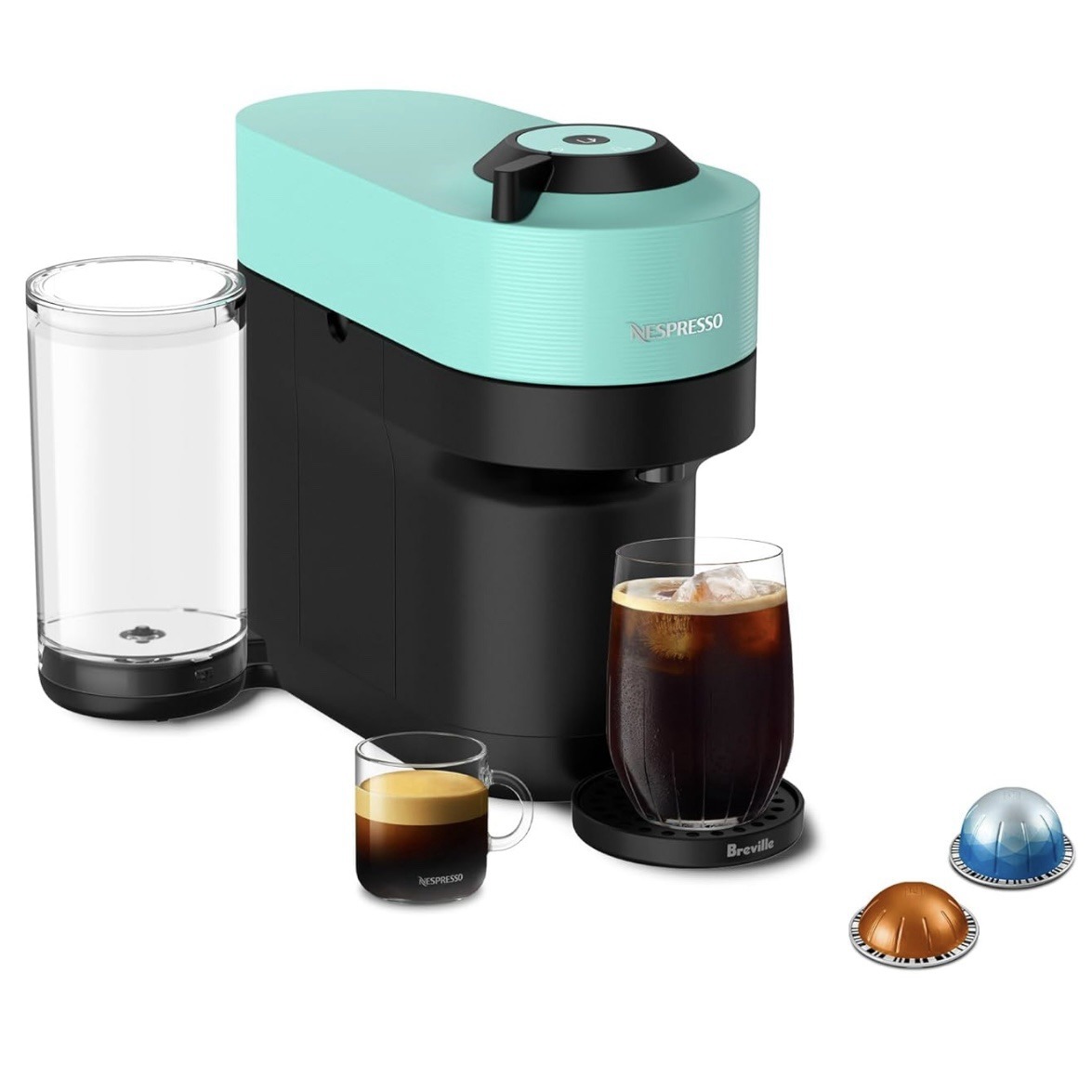 Nespresso Vertuo POP+ Coffee and Espresso Maker by Breville, Aqua Mint