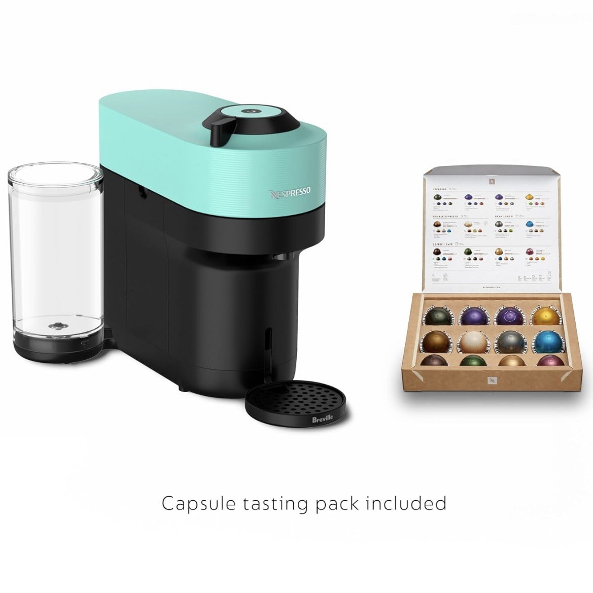 Nespresso Vertuo POP+ Coffee and Espresso Maker by Breville, Aqua Mint - Image 2