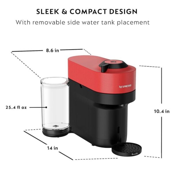 Nespresso Vertuo POP+ Coffee and Espresso Maker by Breville, Spicy Red - Image 3