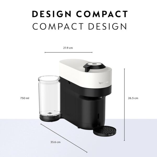Nespresso Vertuo POP+ Coffee and Espresso Maker by Breville, Coconut White - Image 3