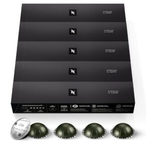 Nespresso Vertuo Capsules, Il Caffè [Dark Roast Espresso Coffee] 10 Count Espresso Pods