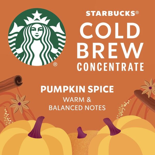 STARBUCKS PUMPKIN SPICE Cold Brew Coffee Concentrate, 32 fl oz Bottle, LIMITED EDITION - Image 2