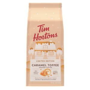 LIMITED EDITION Tim Hortons Caramel Toffee [Medium Roast] Ground Coffee, 12oz bag