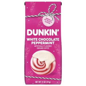 Dunkin’ White Chocolate Peppermint LIMITED EDITION Ground Coffee, 11 oz. Bag