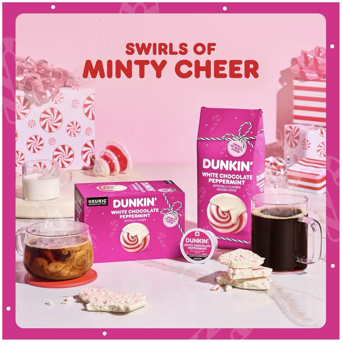 Dunkin’ White Chocolate Peppermint LIMITED EDITION Ground Coffee, 11 oz. Bag - Image 4