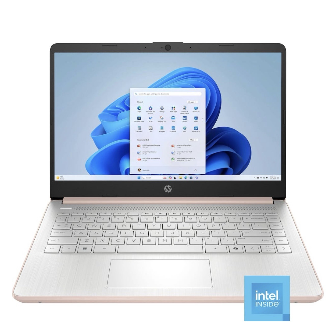 HP 14” HD 128GB/4GB Intel N150 Laptop with Microsoft 365 - Pale Rose Gold, 14-DQ6013DX