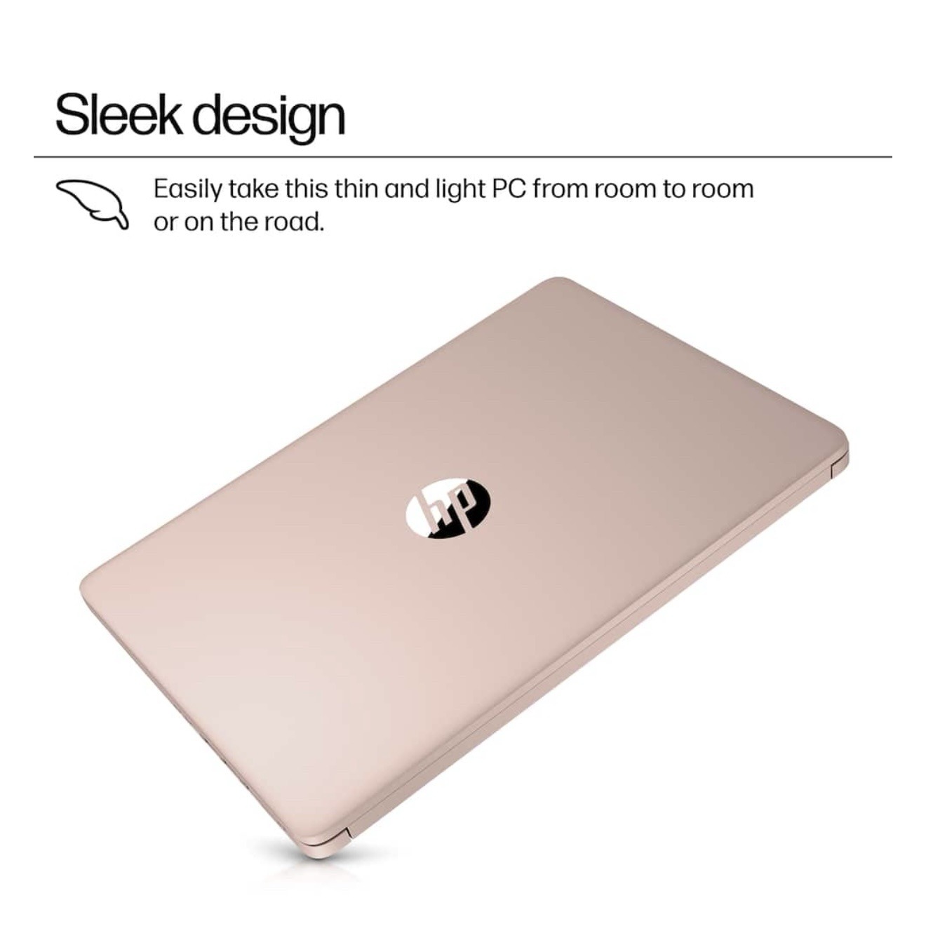 HP 14” HD 128GB/4GB Intel N150 Laptop with Microsoft 365 - Pale Rose Gold, 14-DQ6013DX - Image 5