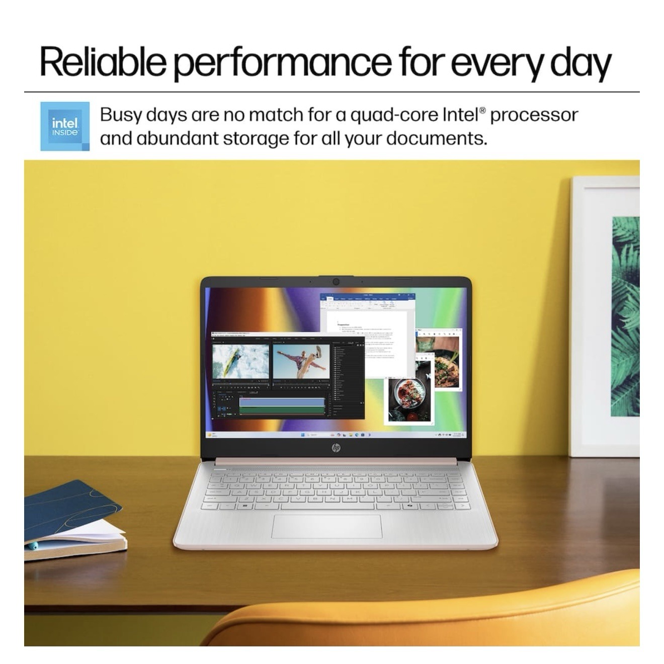 HP 14” HD 128GB/4GB Intel N150 Laptop with Microsoft 365 - Pale Rose Gold, 14-DQ6013DX - Image 7