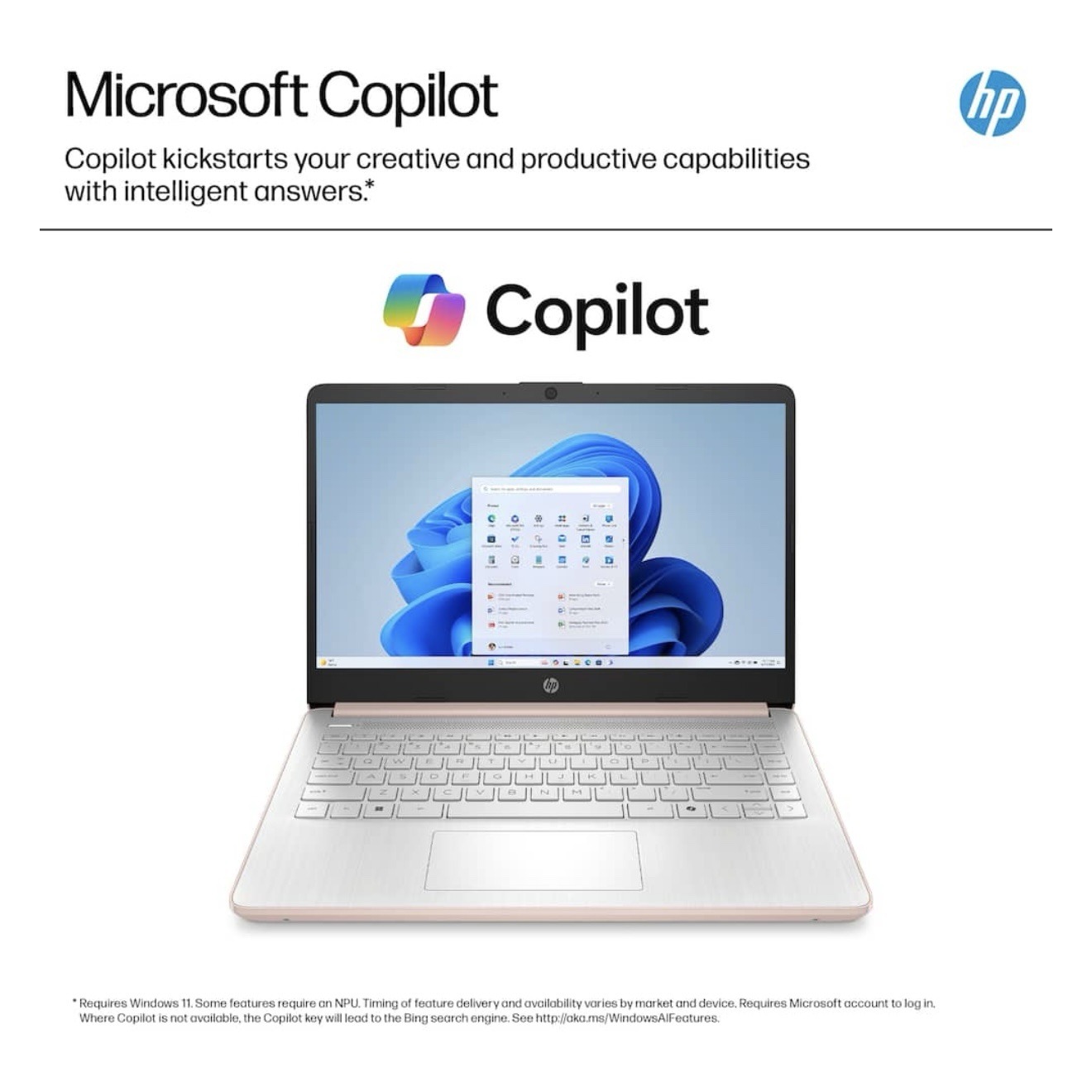 HP 14” HD 128GB/4GB Intel N150 Laptop with Microsoft 365 - Pale Rose Gold, 14-DQ6013DX - Image 9