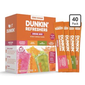 Dunkin’ Refreshers Singles To Go! Just Add Water [Zero Sugar] 40 Single-Serve Packets
