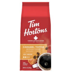 Tim Hortons Caramel Toffee [Medium Roast] Ground Coffee, 12oz bag
