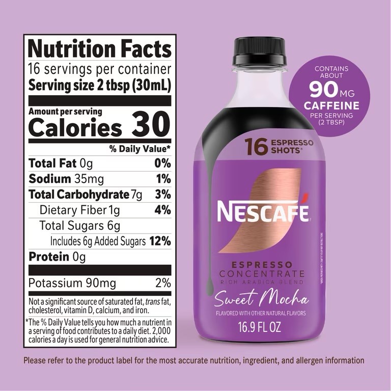 NESCAFÉ Espresso Concentrate, Sweet Mocha, Instant Espresso Coffee, 16.9 fl oz - Image 2