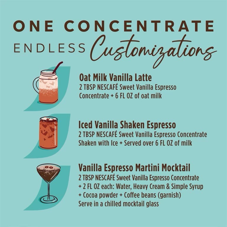 NESCAFÉ Espresso Concentrate, Sweet Vanilla, Instant Espresso Coffee, 16.9 fl oz - Image 6