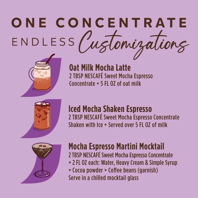 NESCAFÉ Espresso Concentrate, Sweet Mocha, Instant Espresso Coffee, 16.9 fl oz - Image 6