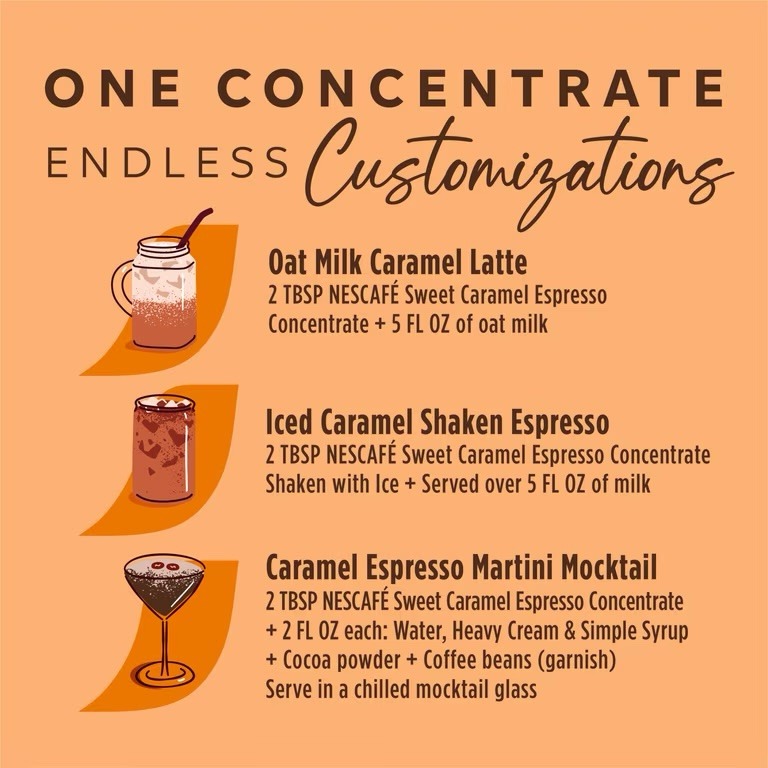 NESCAFÉ Espresso Concentrate, Sweet Caramel, Instant Espresso Coffee, 16.9 fl oz - Image 6