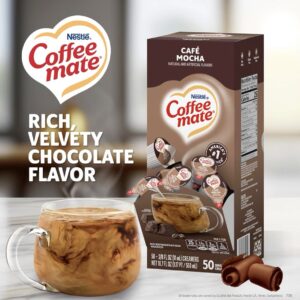 Nestle Coffee Mate Creamer Singles, Café Mocha, 50 Count Box [Non Dairy, No Refrigeration Needed]