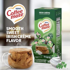 Nestle Coffee Mate Creamer Singles, Irish Crème, 50 Count Box [Non Dairy, No Refrigeration Needed]