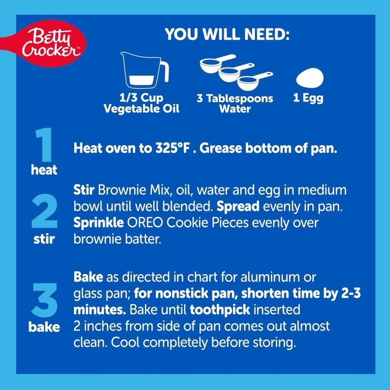 Betty Crocker OREO Brownie Mix, OREO Brownie Mix Topped With OREO Cookie Pieces, 13.6 oz - Image 5