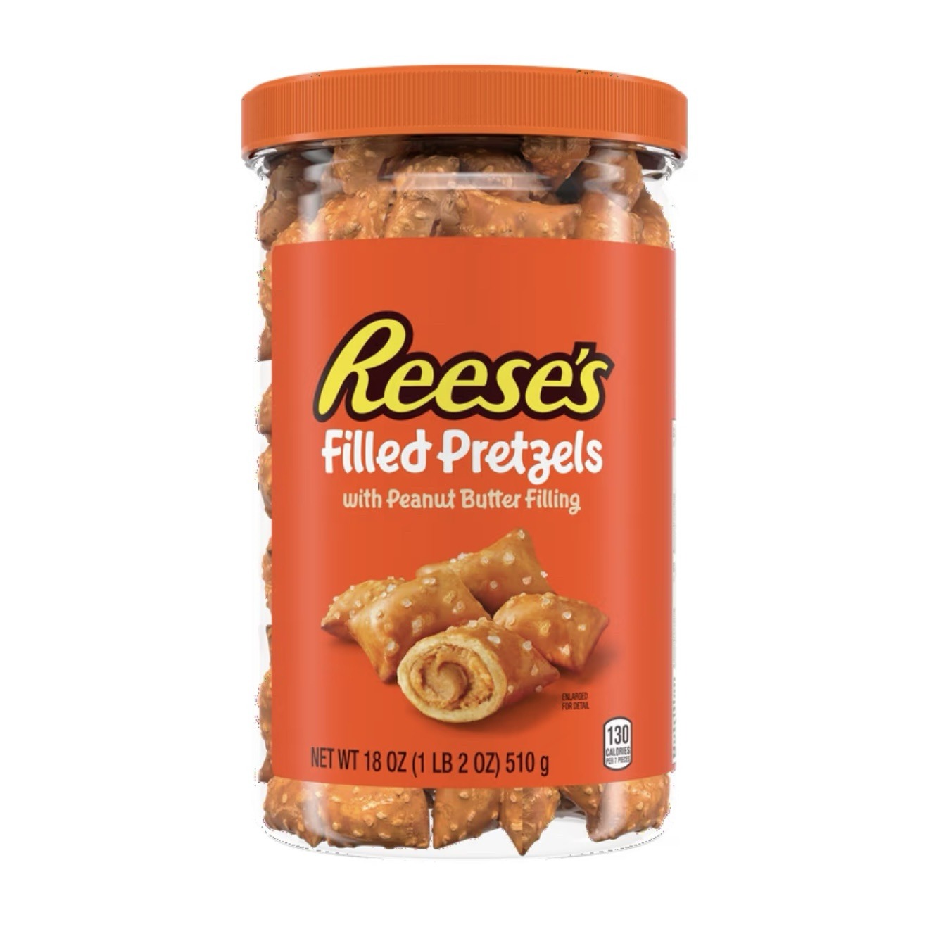 REESE'S Peanut Butter Filled Pretzels Plastic Jar, 18 oz