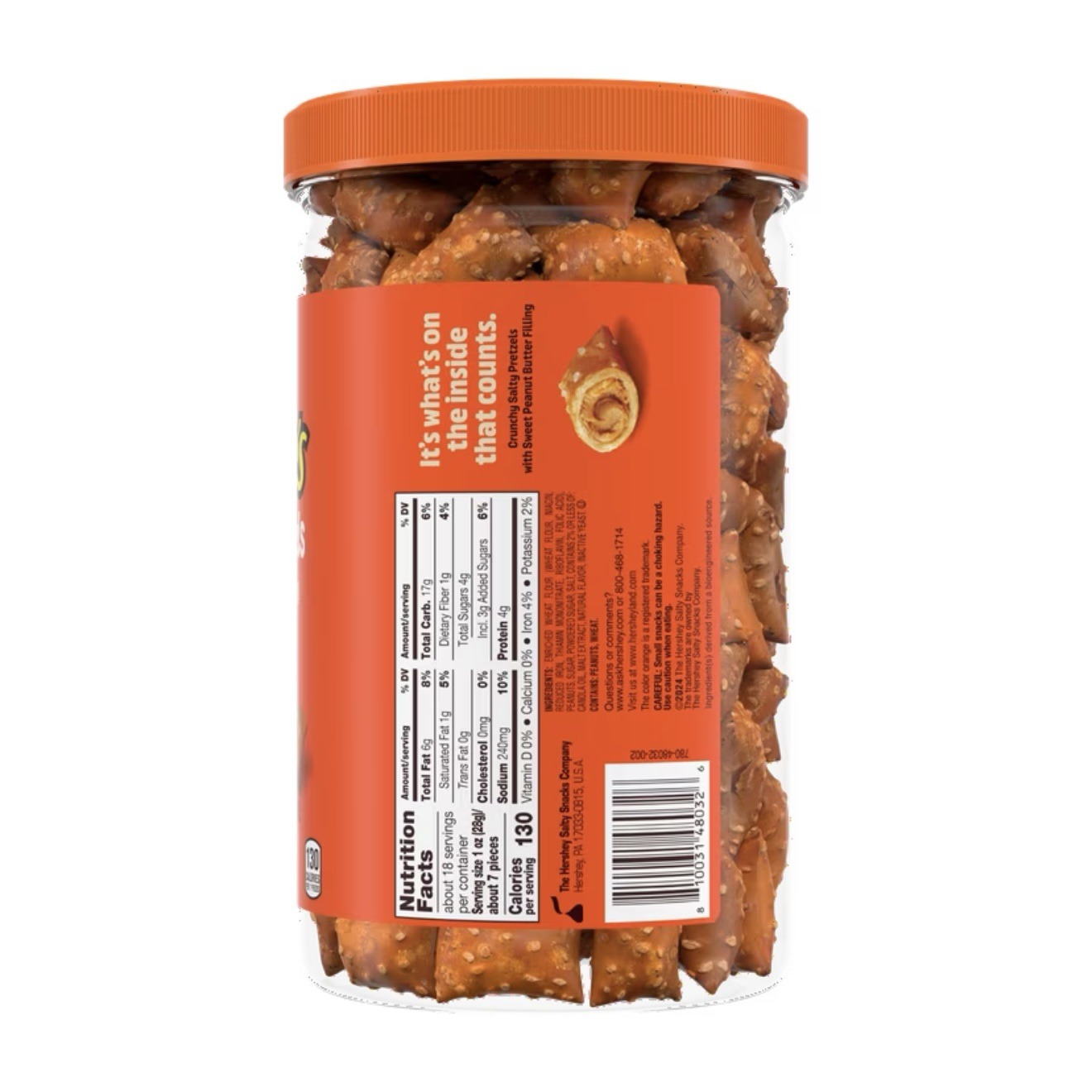 REESE'S Peanut Butter Filled Pretzels Plastic Jar, 18 oz - Image 2