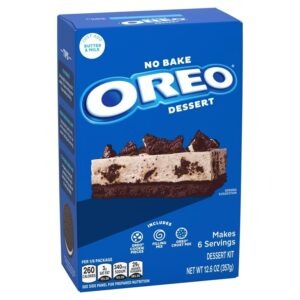 Jell-O No Bake Oreo Dessert Kit with Filling Mix, Crust Mix & Cookie Pieces, 12.6 oz Box